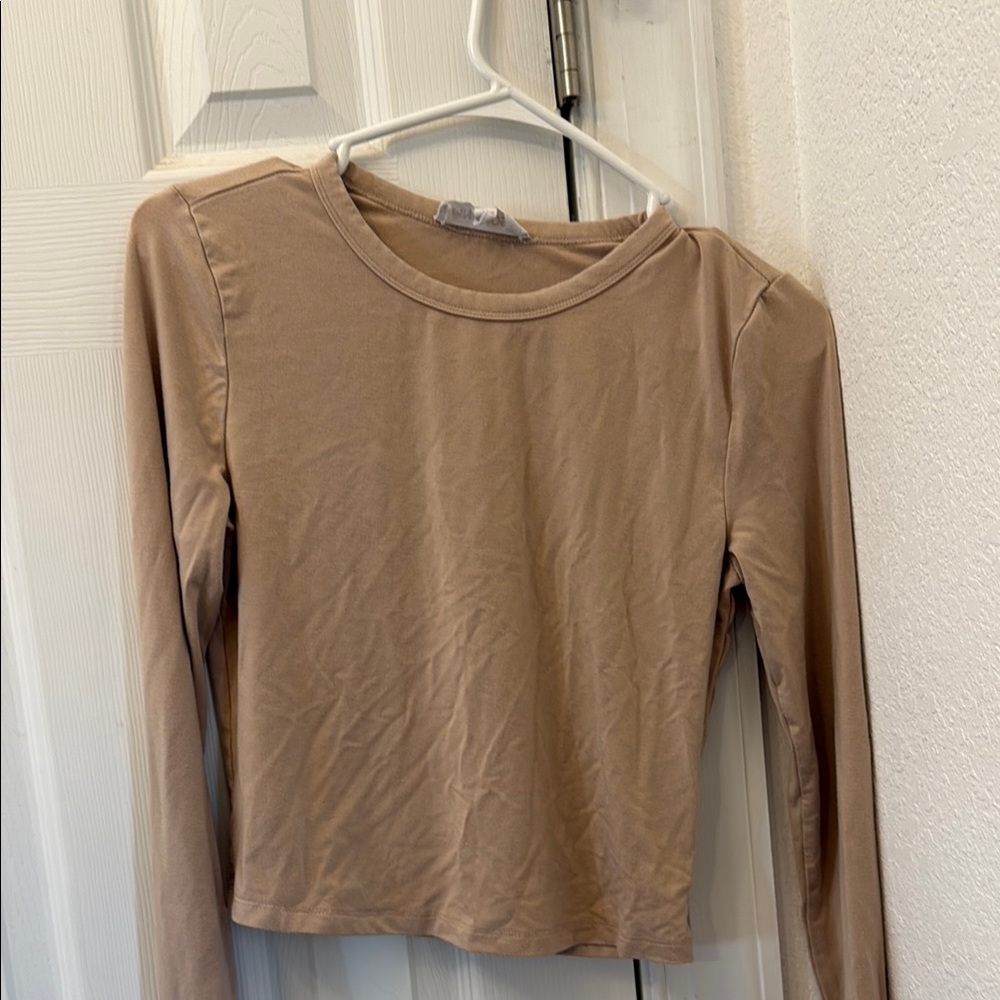 Classic Tan Long Sleeve Top
